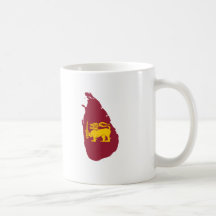 Sri Lanka flag map Coffee Mugs