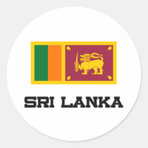 Sri Lanka Flag Round Stickers