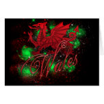 St. David's Day Card, With Wales And Dragon