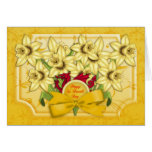 St.David's Day Greeting Card With Daffodils