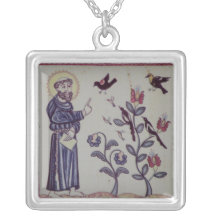 St Francis of Assisi with bird Custom Necklace