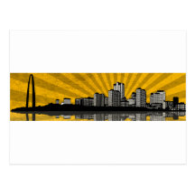 St. Louis Skyline Postcard (yellow)