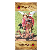 ST. MICHAEL ,DRAGON AND JUSTICE Prayer Card Full Colour Rack Card