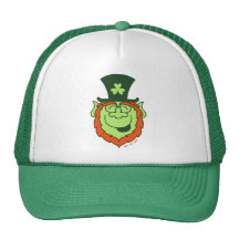 St Paddy's Day Leprechaun Laughing Trucker Hats