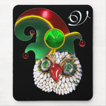 ST PATRICK JEWEL OWL,ELF HAT AND SHAMROCK MONOGRAM MOUSEPADS