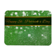 St. Patrick´s Day Glitter Clover - Flexible Magnet