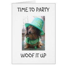 ST. PATRICK SAYS IT IS TIME TO PARTY GREETING CARD