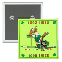 ST.PATRICK'S DAY: "100% IRISH" buttons