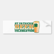 ST Patricks Day BEER Celebration Bumper Sticker