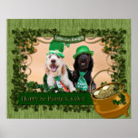 St Patricks Day - GoldenDoodles - Sadie and Izzie Poster