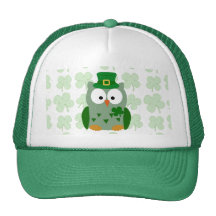 St. Patrick's Day Owl Trucker Hats