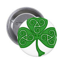 St Patrick's day shamrock with threefold decor Buttons