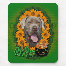 St Patricks - Pot of Gold - Mastiff - Snoop Mouse Pads
