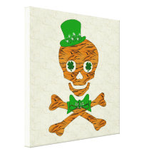 St. Patrick's Tiger Skull Gallery Wrap Canvas