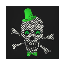 St. Patrick's Zebra Skull Gallery Wrap Canvas