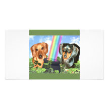 St Patricts Day Doxies Customized Photo Card