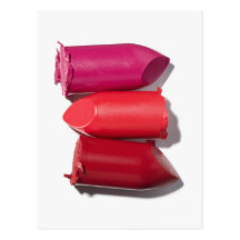 Stack of broken lipstick post cards