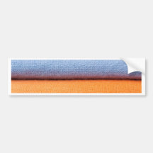 Stack of colourful cotton cloth bumper sticker