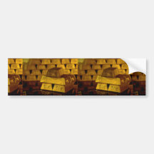 Stacks of gold bars bumper stickers