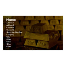 Stacks of gold bars business card templates
