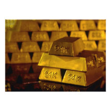 Stacks of gold bars personalized invitations