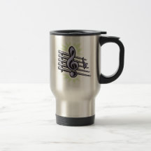 staff treble cleft music note design coffee mug