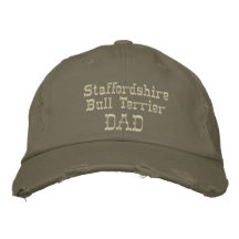 Staffordshire Bull Terrier Dad Gifts Embroidered Hats