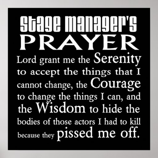 Stage Manager's Prayer Poster