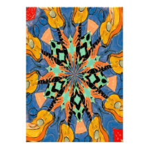 Stain Glass Style Guitars Abstract Invite