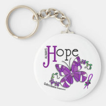 Stained Glass Butterfly Crohn's Disease Key Chain