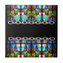 Stained-Glass chain pattern by Valxart.com Ceramic Tiles