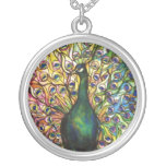 Stained Glass Peacock Necklaces