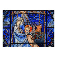 Stained Glass Style Nativity Invite