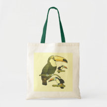 Stained Glass Toucan Canvas Bag