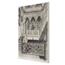 Staircase at Strawberry Hill, engraved by J. Newto Stretched Canvas Prints