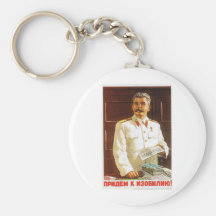 stalin poster art keychain
