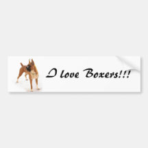 Standing boxer bumper sticker