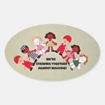 Standing together against bullying oval stickers
