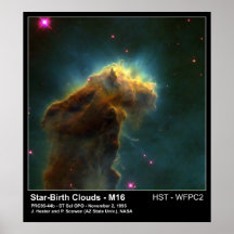 Star Birth Cloud M16 Hubble Telescope Photo Posters