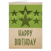 Star Cascade Birthday Card, Green