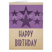 Star Cascade Birthday Card, Purple