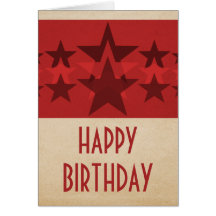 Star Cascade Birthday Card, Red