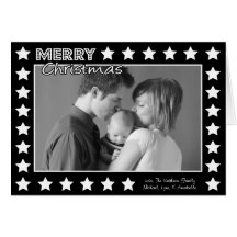 Star Frame Christmas Card (Black)