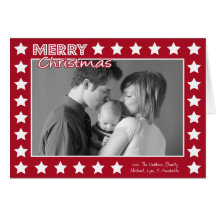 Star Frame Christmas Card (Burgandy Red)