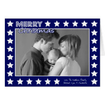 Star Frame Christmas Card (Navy Blue)