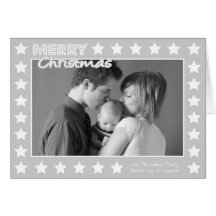 Star Frame Christmas Card (Silver Grey)