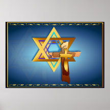 Star Of David and Triple Cross  Poster