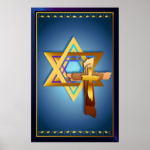 Star Of David and Triple Cross  Poster