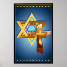 Star Of David and Triple Cross  Poster