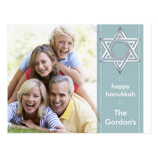 Star of David Hanukkah Add Your Photo Postcards
